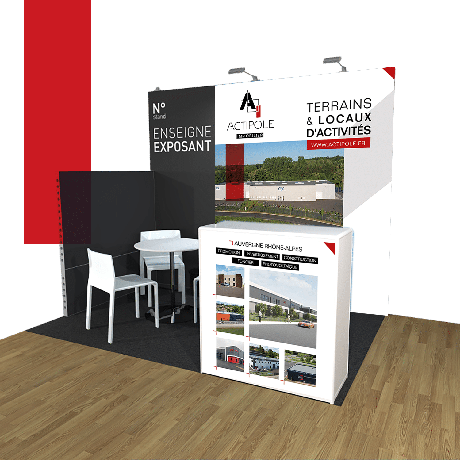 rougevert communication - Stand pour le client Actipole Immobilier