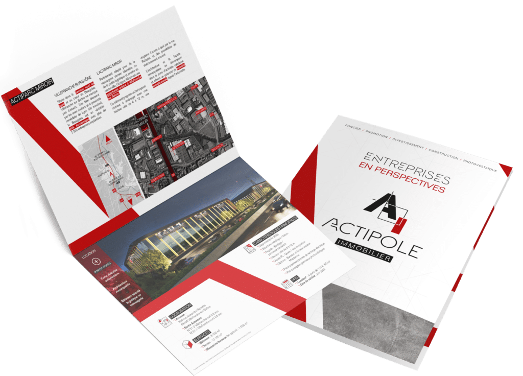 rougevert communication - plaquette pour le client Actipole Immobilier