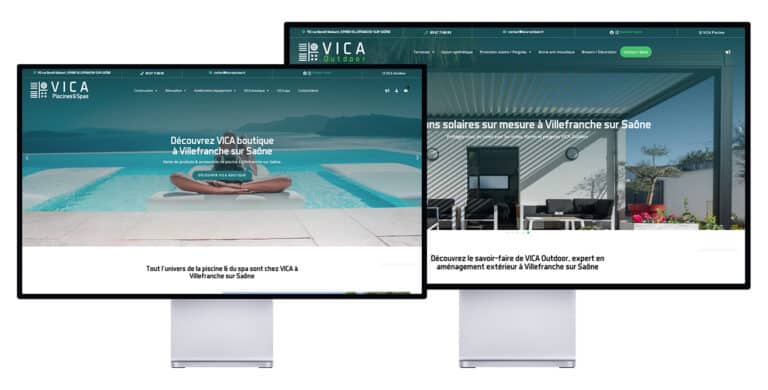 rougevert communication - Site internet Vica Piscines et SPAS